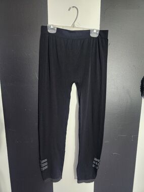 Everyday Black Women's Leggings with Ankle Strap Detail
